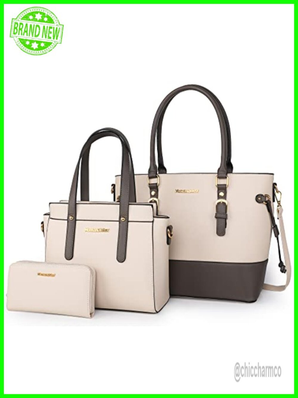 Montana West 3PCS PU Leather Tote Bag and Wallet Set